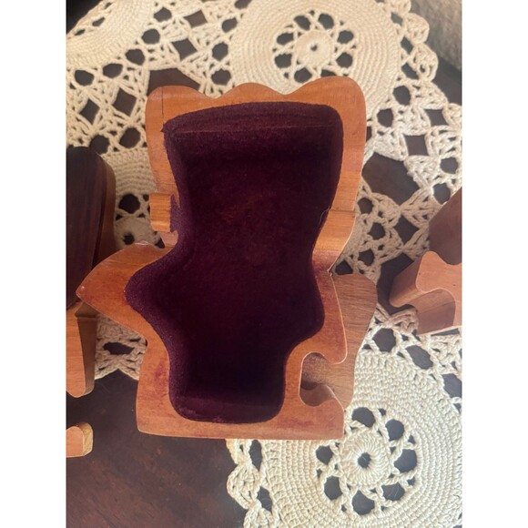 Vintage Wooden Trinket Puzzle Box - Picture 4 of 7